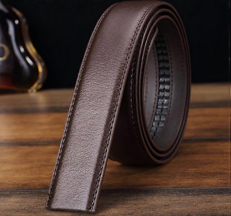 High Quality 120x3.5cm Luxury Business Style Pu Leather Men's Automatic Ribbon Black Waist Strap Belt Without Buckle Elegent
