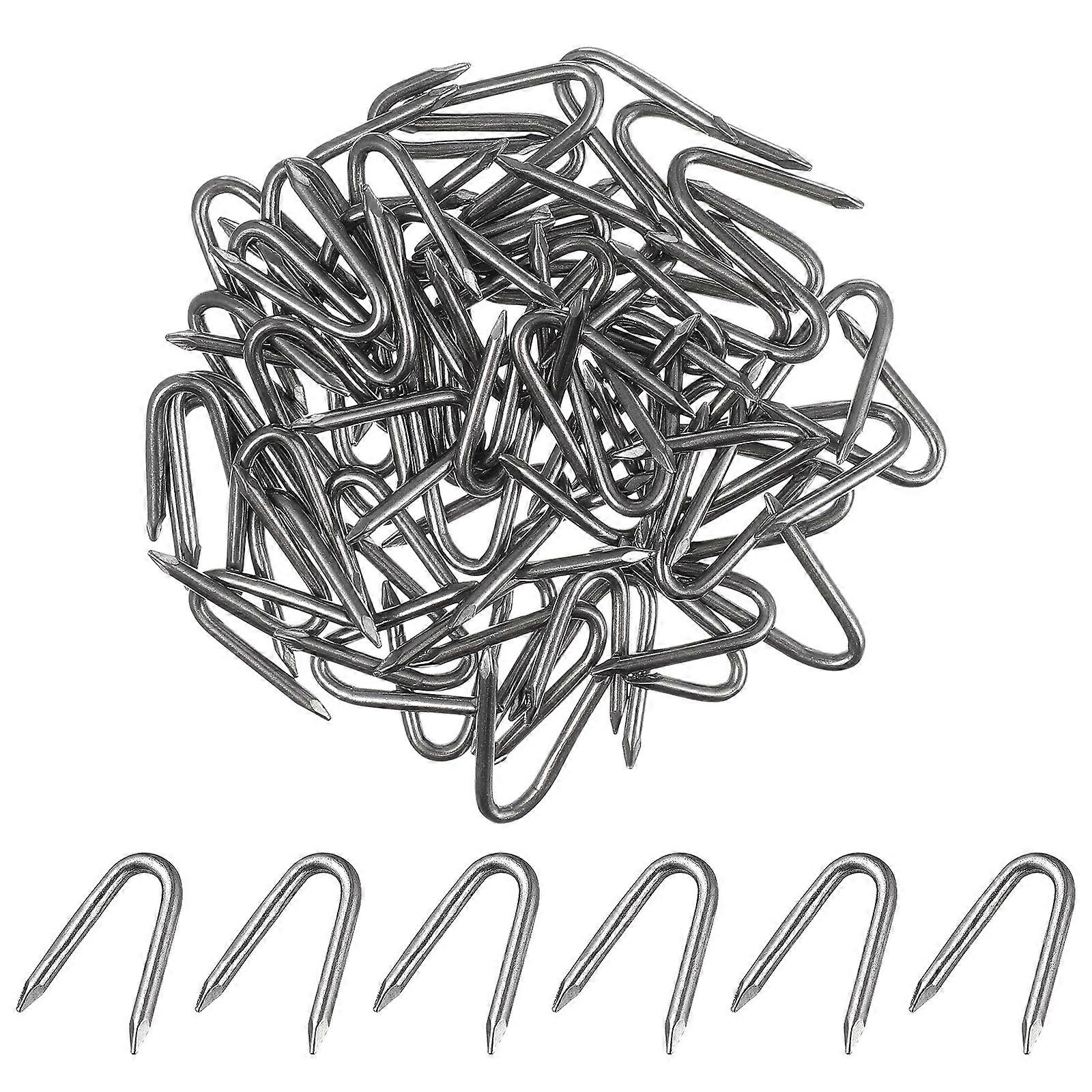70 Pcs Nail Goue Fasteners U Nails Fencing Netting U Staples Nails Wire Fencing Fixing Nails Fencing Netting U Nails