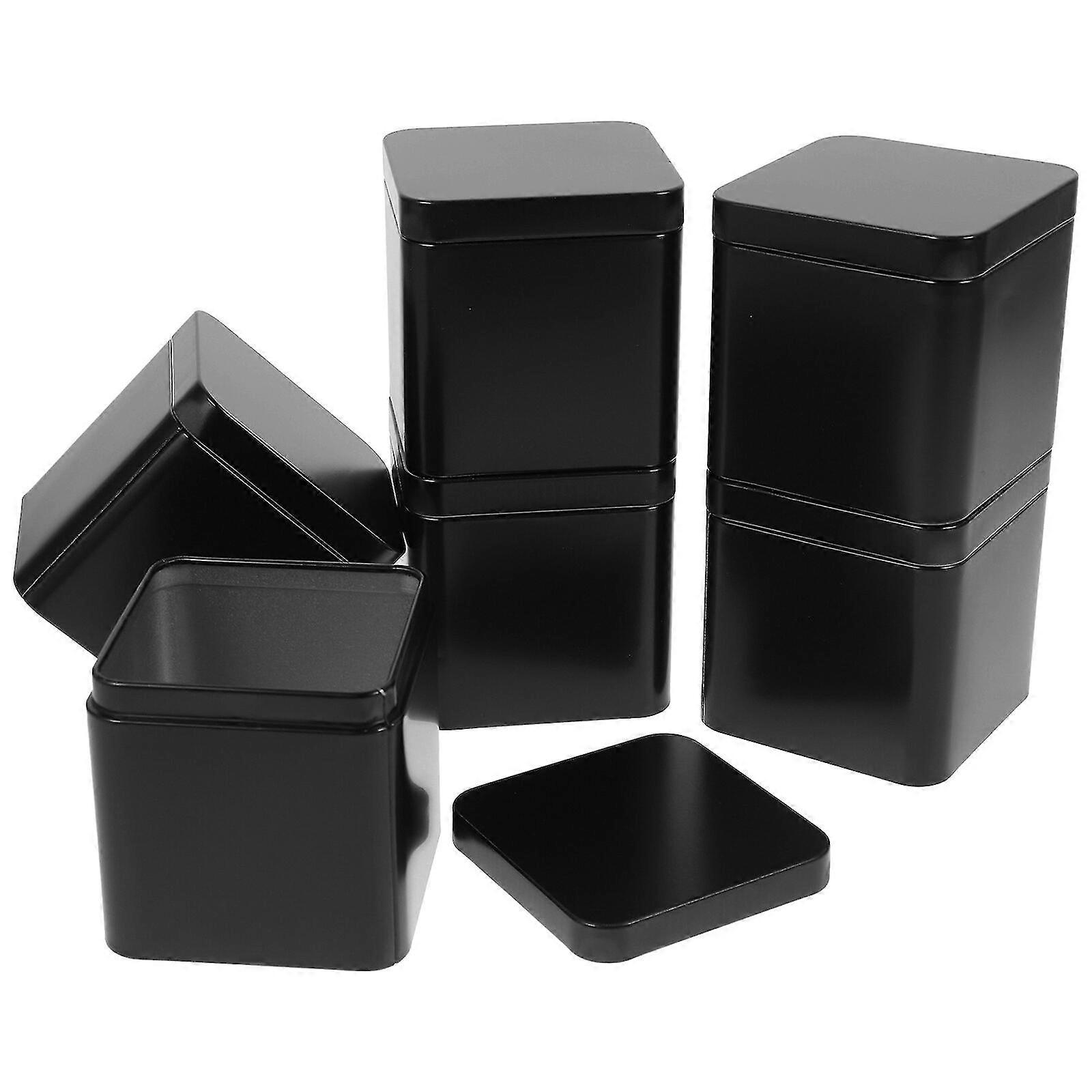 6 قطع من علب الشاي السائبة، برطمانات الشاي المصفحة، خزانات تخزين الشاي، حاويات البسكويت