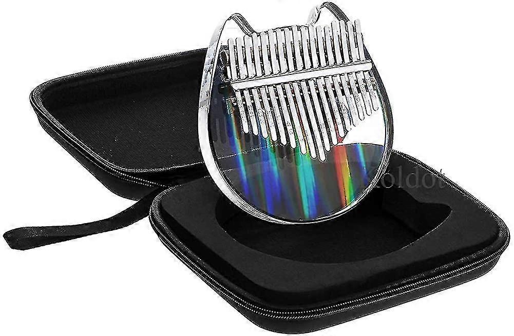 Rainbow Clear Kalimba Thumb Piano Cat Shaped 17 Key Solid Finger Piano