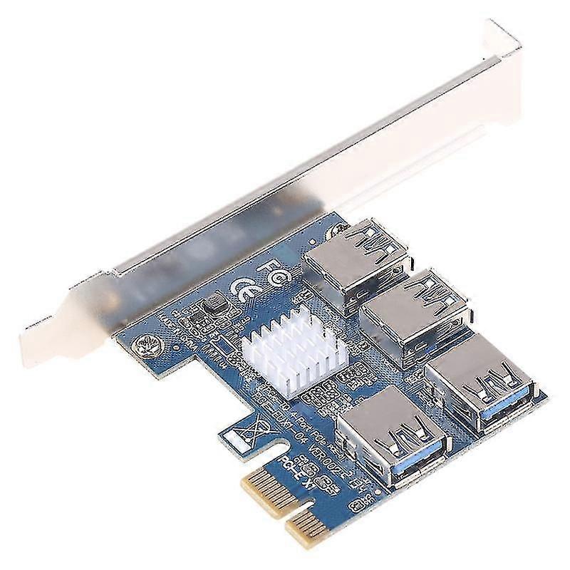Pci E1 To 4 Riser Card Extender Usb3.0 Data Cable Gpu Graphics Card