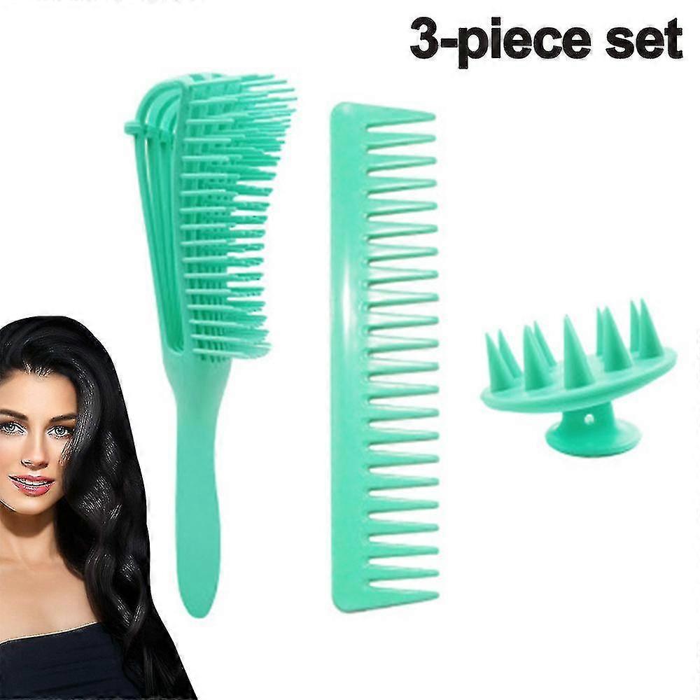 Tangle Comb Set Curly Hair Tangle Comb Massage Shampoo Brush Suitable