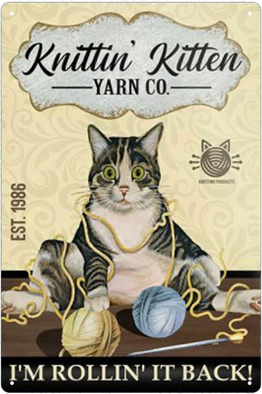 Cat Vintageメタルブリキサインアルミサインウォールアートの装飾メタルサインデコレーションサインアートの装飾鉄の絵画8x12インチ