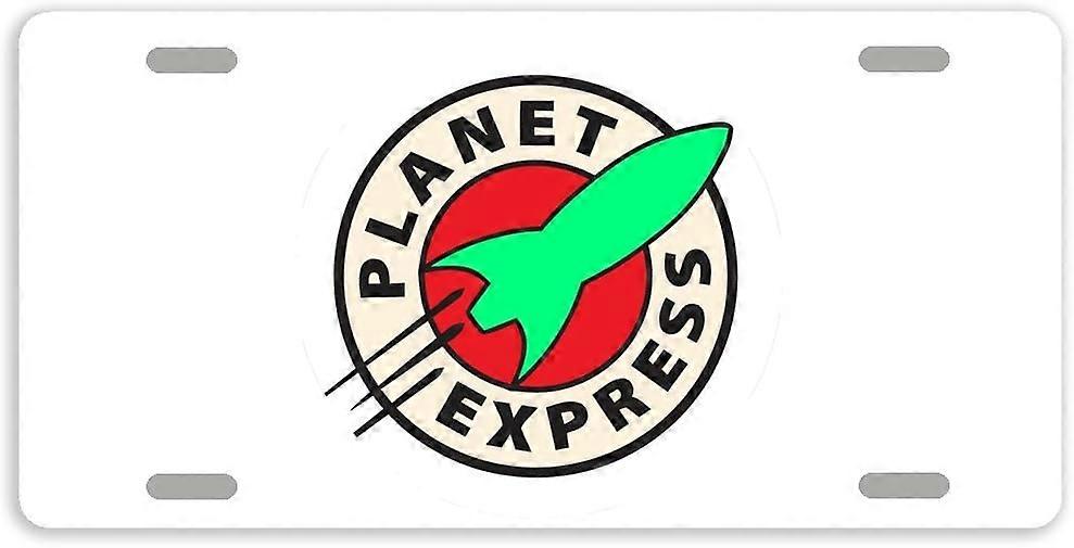 Tampa de Placa de Licença de Carro de Metal Planet Express com 4 Furos 12 x 6 Polegadas