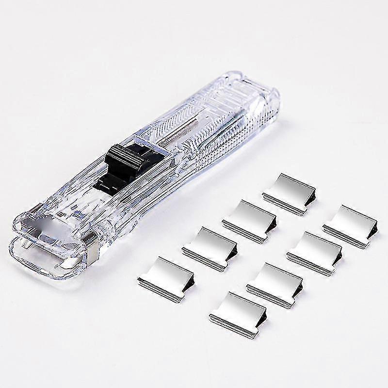 Klips Push Stapler Fast Klips Stifter Bindingsklips Gjenbrukbar Bærbar Trykkklemme Ikke Skade Papir For