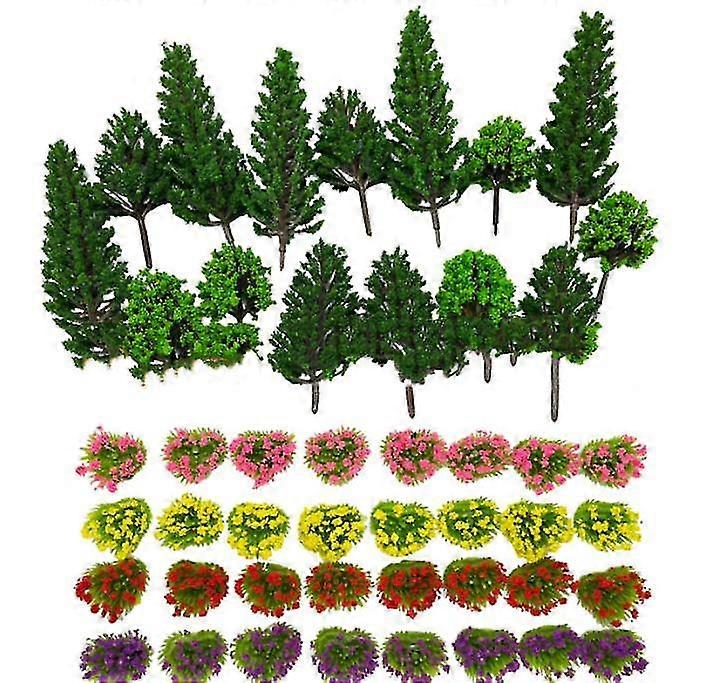 47 Pack Mixed Mini Trees, 3d Model Supplies, Mini Train Landscape, Project Fake Trees, Architectural Landscape