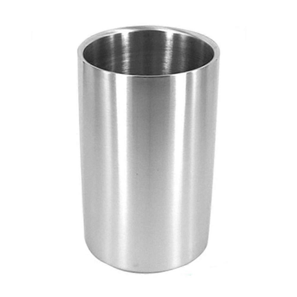 Stainless Steel Double-Walled Heat Insulated Ice Cube Bucket Round Container