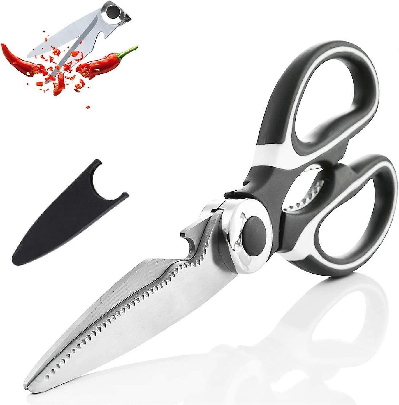 Multifunctional kitchen scissors, chicken bone cutting, chicken belly pinching nut bottle opener