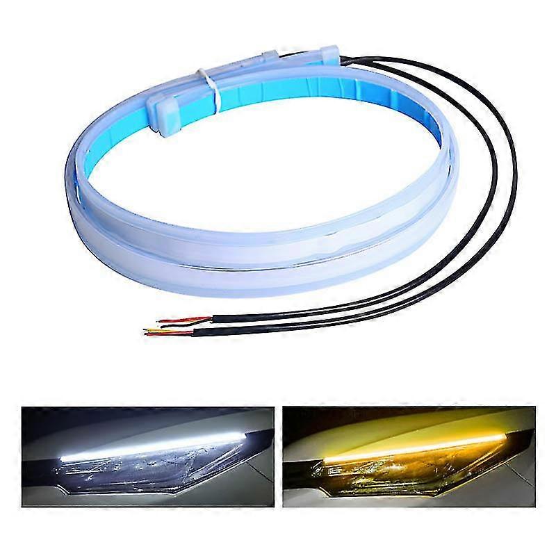 2 Pcs Drl Car Flexible Led Daytime Running Lights Turn Signal Lamp Headlight Waterproof 30cm 45cm 60cm White Red Yellow Blue