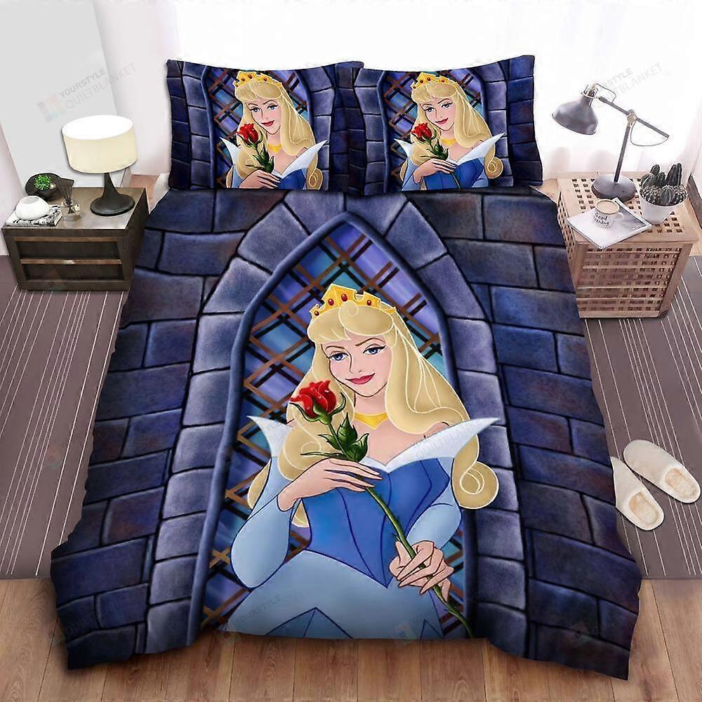 v5097 Lençóis Princesa Aurora No Castelo Capa de Edredão Conjunto Colcha Lençóis IU5097