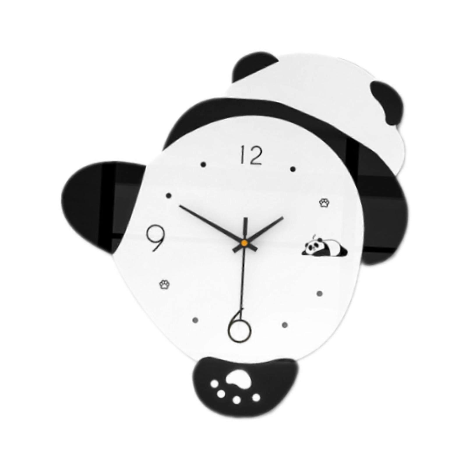 Panda Shape Wall Clock Easy to Read Wall Clock for Dining Bathroom Kitchen L