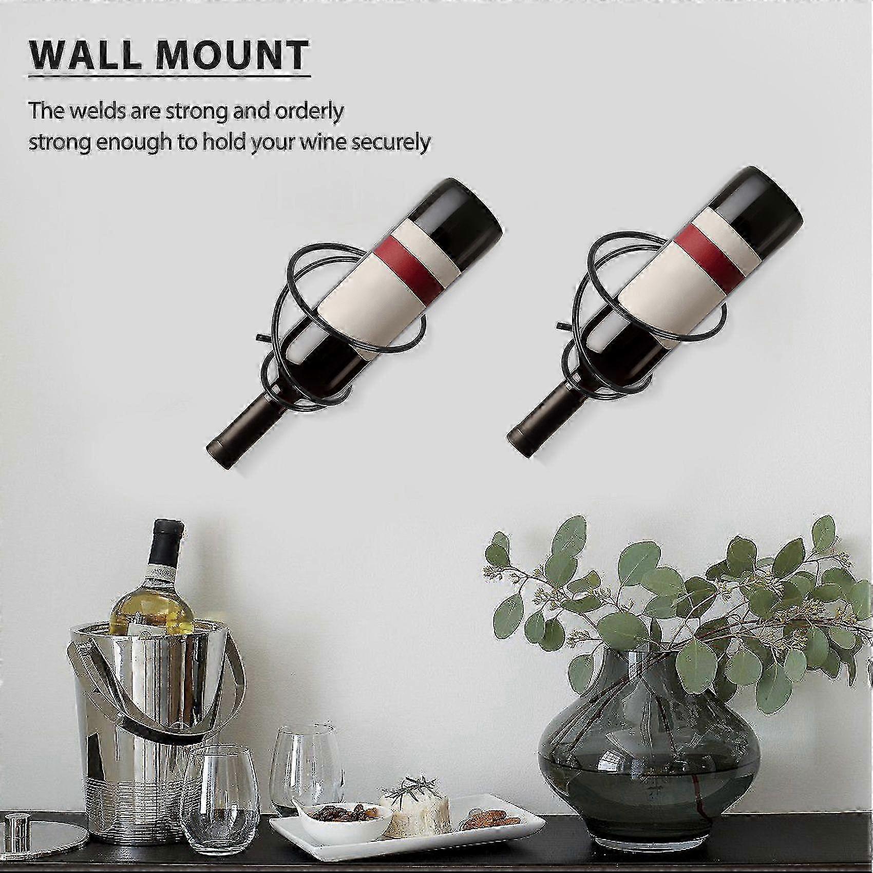 Pack Of 6 Wine - Red Wine Display Holder With Screws, Metal Hanging Wine Rack Organizer