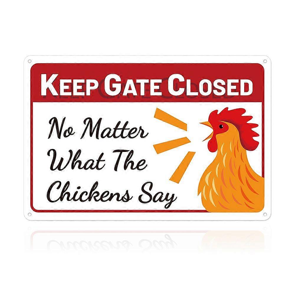 UV Protected & Waterproof Aluminum Warning Signs KEEP GATE CLOSED Colorful 30x20cm Hole: 4mm