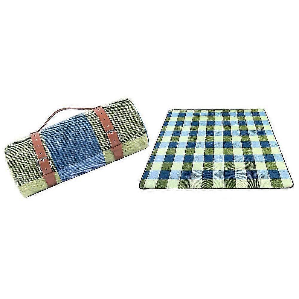 Stort picnictæppe strandmåtte vandtæt foldbar picnic udendørs tæppe 150x200cm