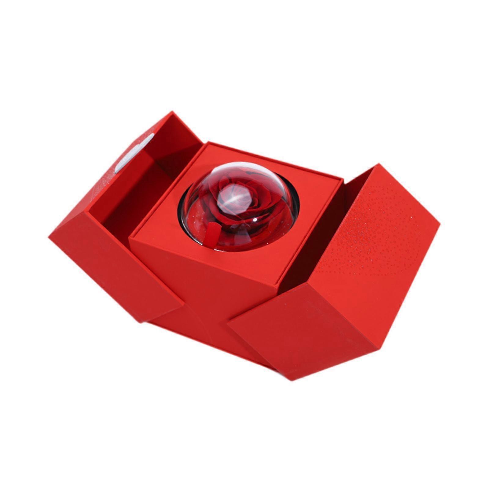 Lifting Gift Box Proposal Ring Case Preserved Flowers Creative Engagement Ring