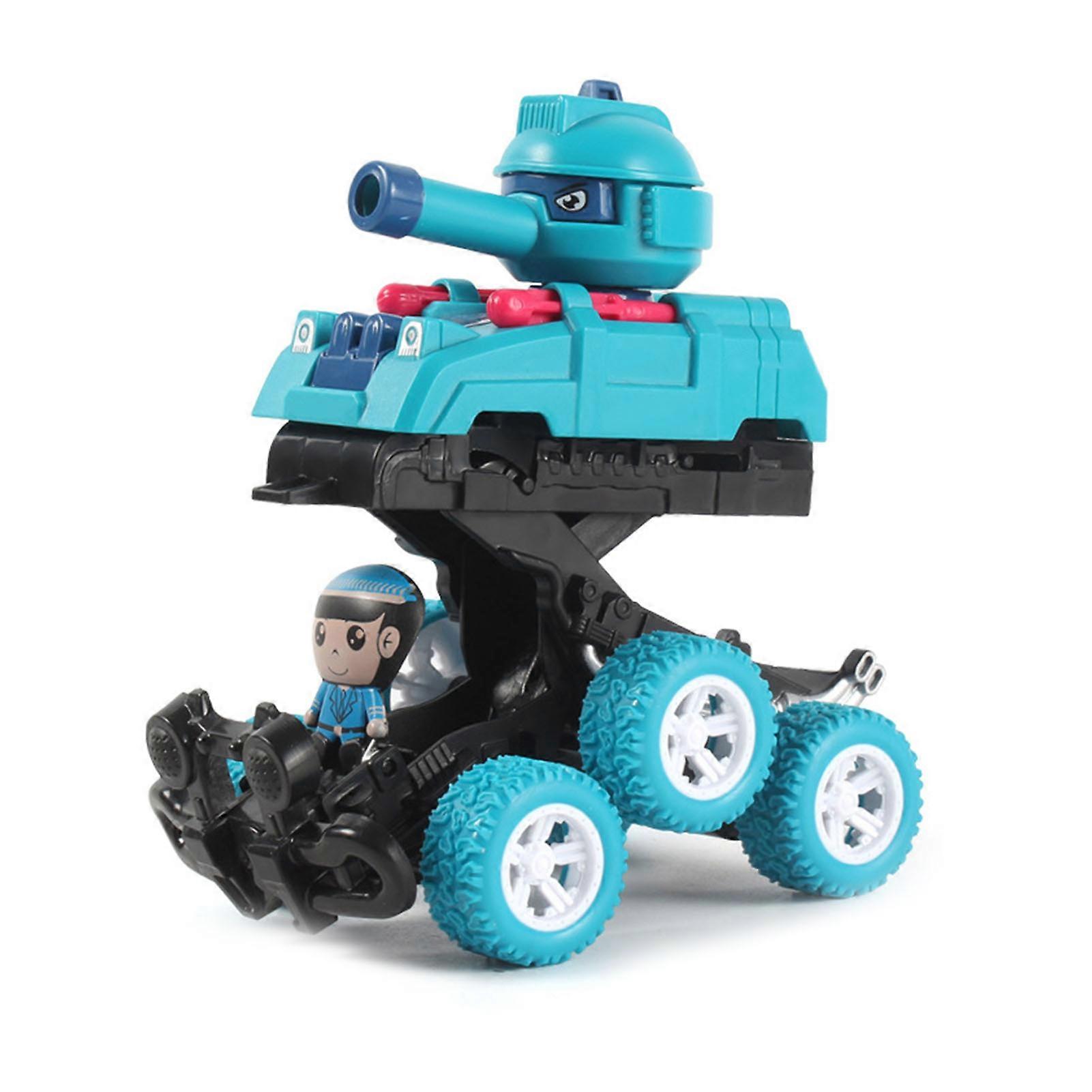 Kids Pull Back Engineering Vehicle 6 Wheels Flexible Transformation Car Toy with Ejector