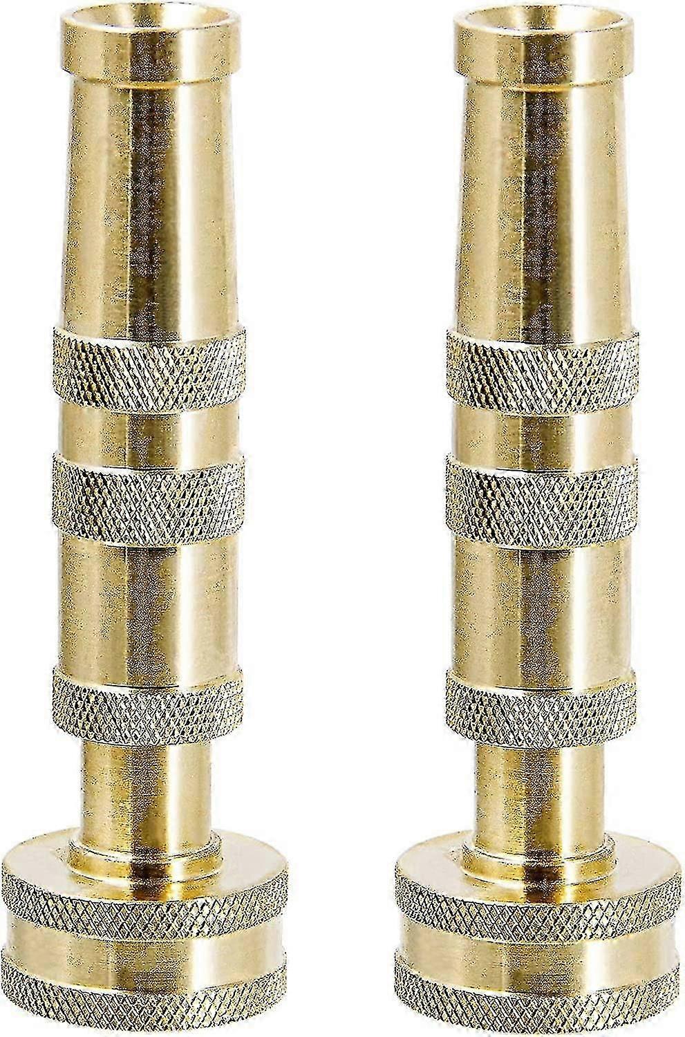Heavy Duty Brass Adjustable Twist Hose End, 2 Pack