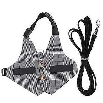 Soft Rabbit Breathable Harness with Leash Gentlemanly Style (M)