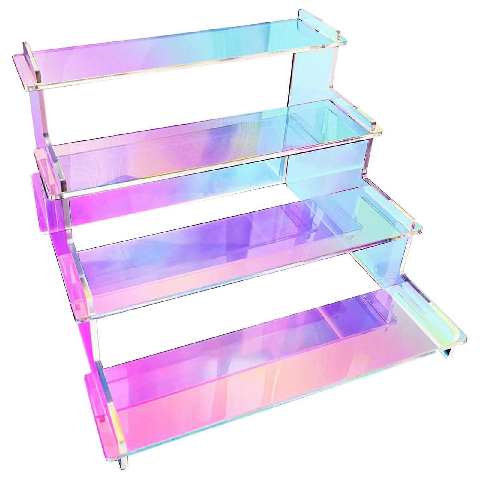 4 Tier Perfume Display Holder Toys Retail Display Rack Display Stand for Cupcake, Dessert, Figure, Makeup, Dresser  Multi-Colored