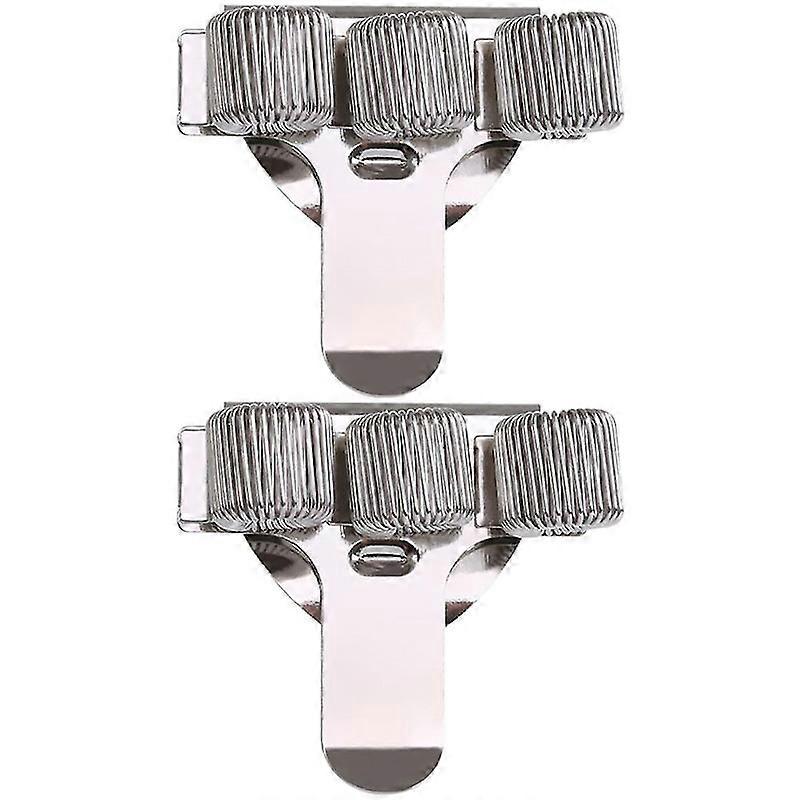 2pcs Practical Metal Triple Pen Holder With Pocket Clip Durable Pen Storage Loop