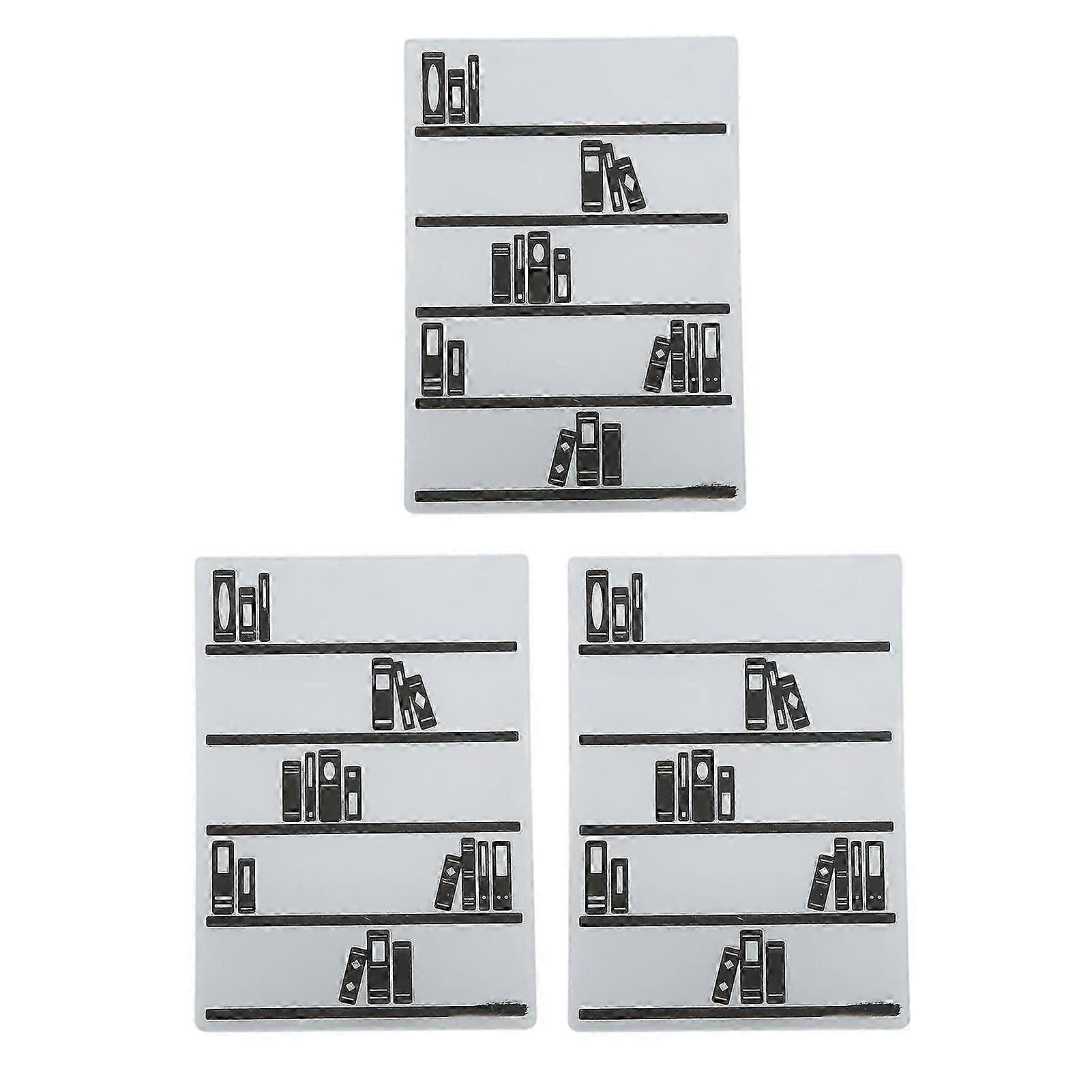 3Pcs Plastic Embossing Folders Wide Application Durable Plastic Bookshelf Pattern Embossing Template Folders