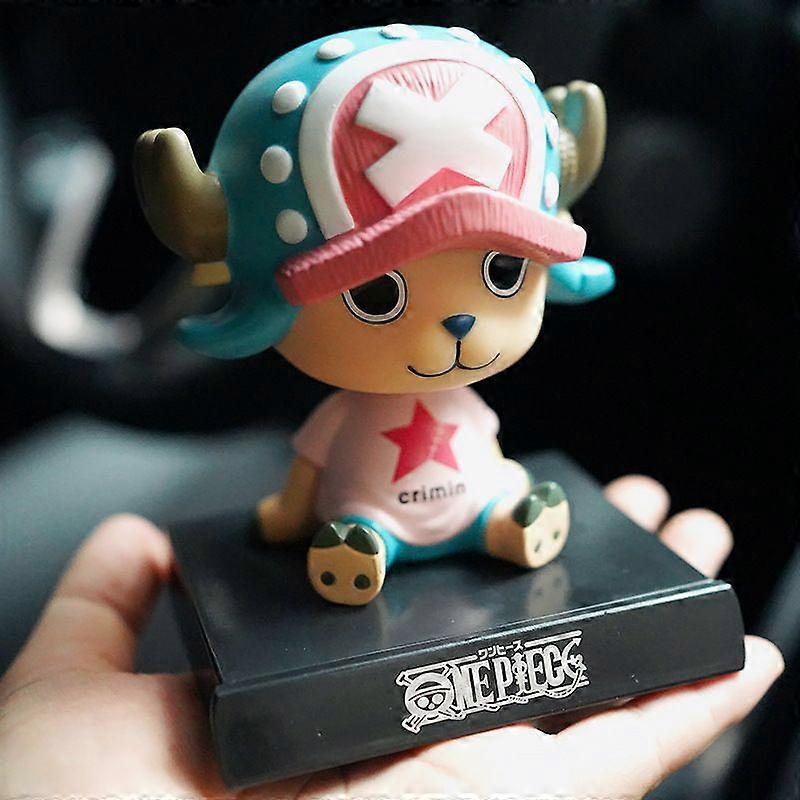 New Q version spring shaking doll car decoration doll creative cartoon car decoration mobile phone stand (y-choba (blue))