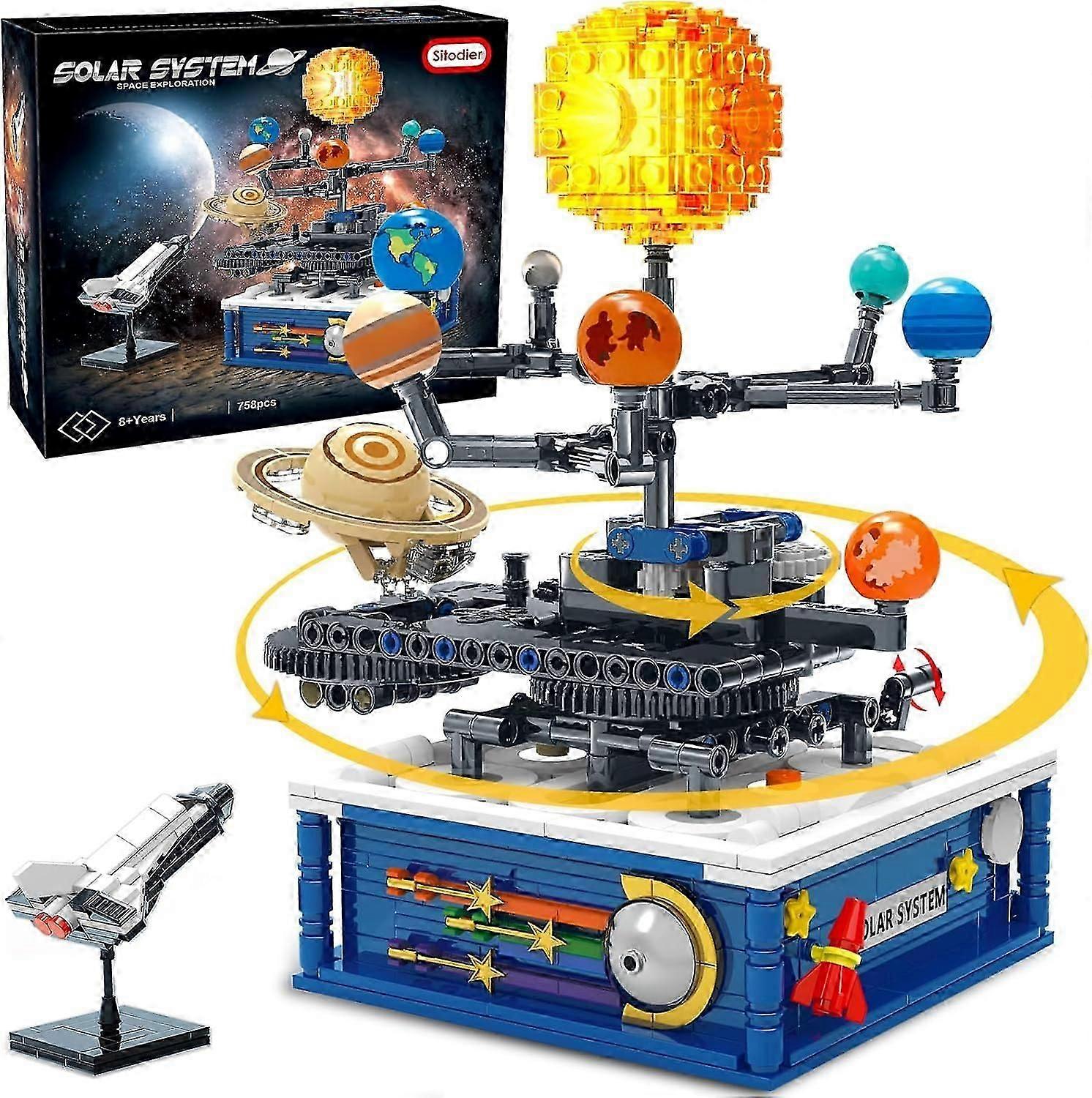 Rotatable Solar System Building Block Toy, 778-piece Space Exploration Building Block Set