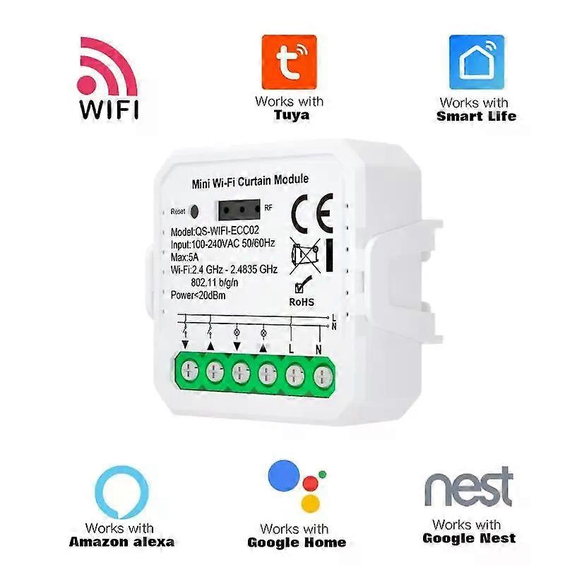 Tuya ZigBee/WiFi Smart Curtain Switch Module For Roller Shutter Blinds Motor QS-S10-C04/ECC02 Switch Support Google Home Alexa
