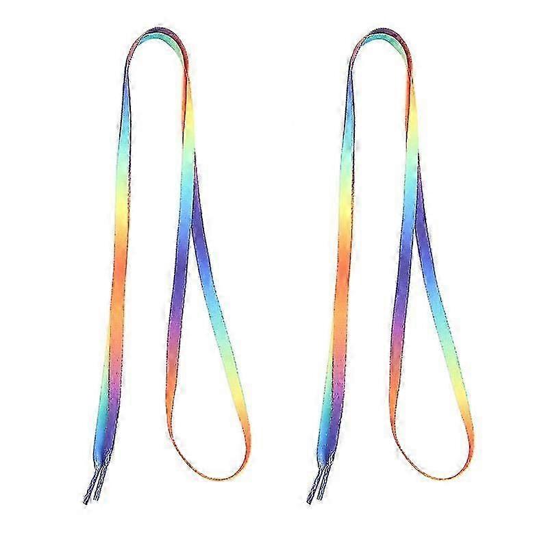 1 Pair Universal Elastic Sneakers Laces Colorful Gradient Pattern Shoelaces