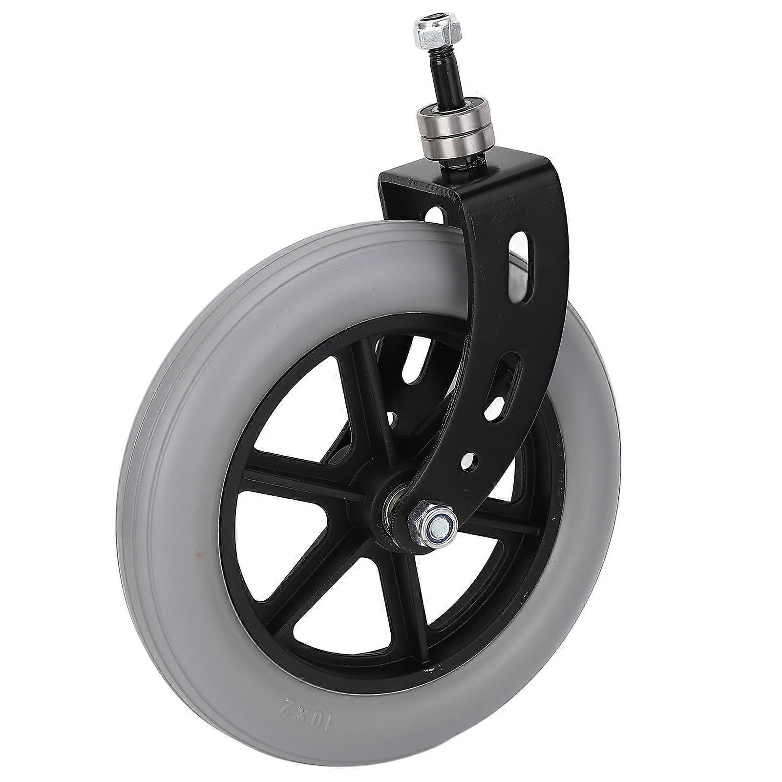 10 Inch Wheelchair Front Caster Universal PU Wheel Hub Solid PVC Caster Replacement for Walkers Grocery Carts