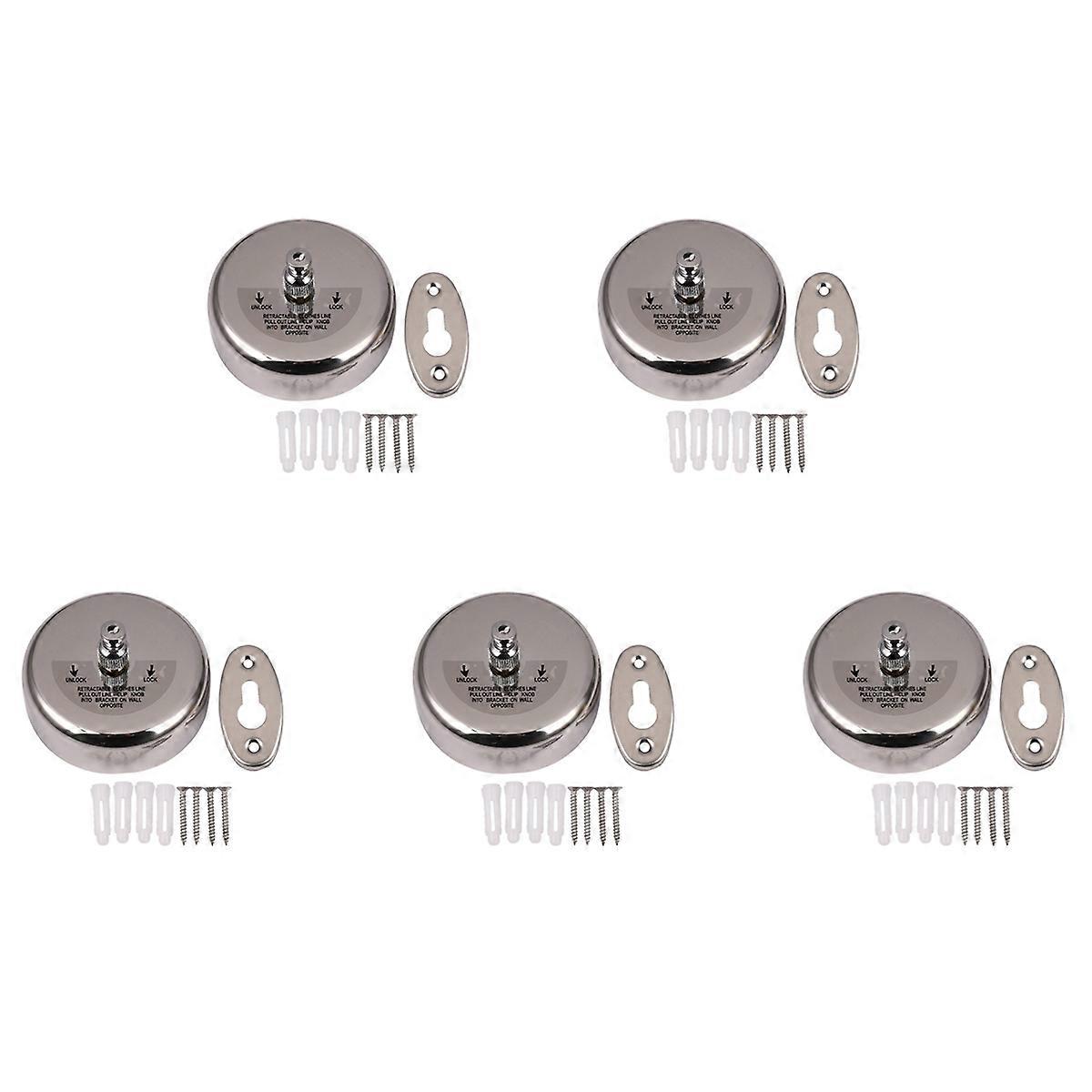 5pcs 2.8m Stainless Steel Clothesline Rope Retractable Clothesline Indoor Stainless Steel Round Clo