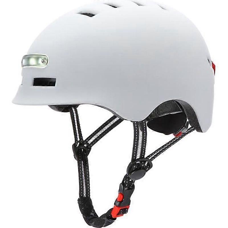 Bike Helmet for Adults Men Women with USB Rechargeable Light - White - Size M
