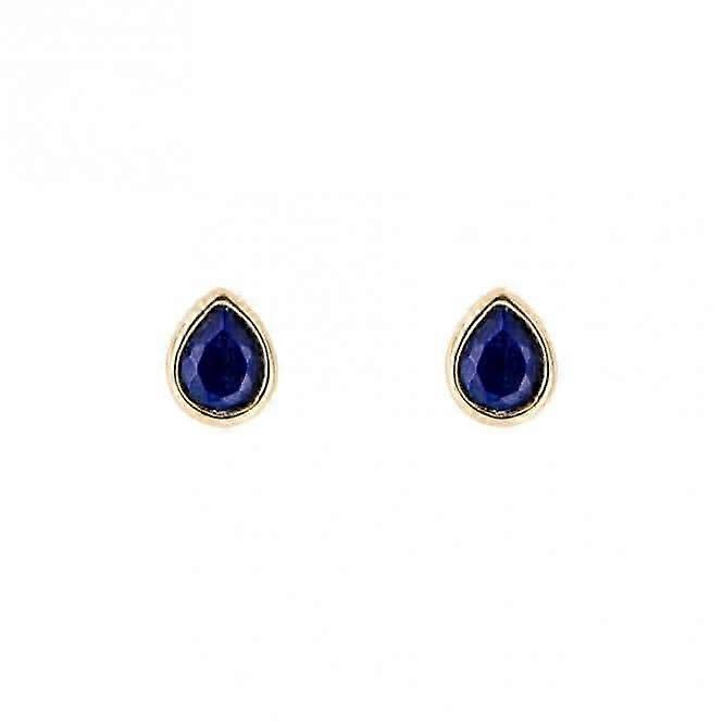 Gold Plated Birthstone September Lapis Lazuli Earrings E6210