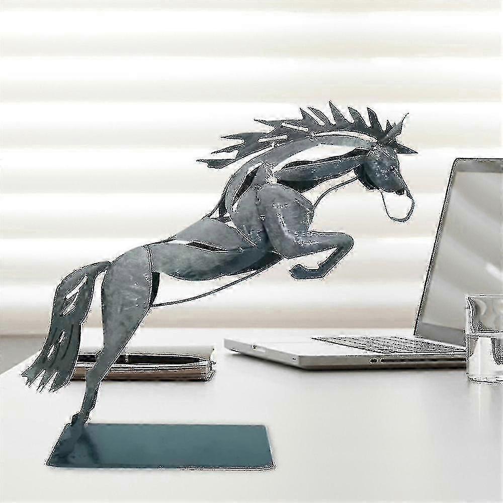 פסל סוס ברזל קישוט שולחן עבודה יצירתי ליוג'יה, מתנה ביתית אידיאלית