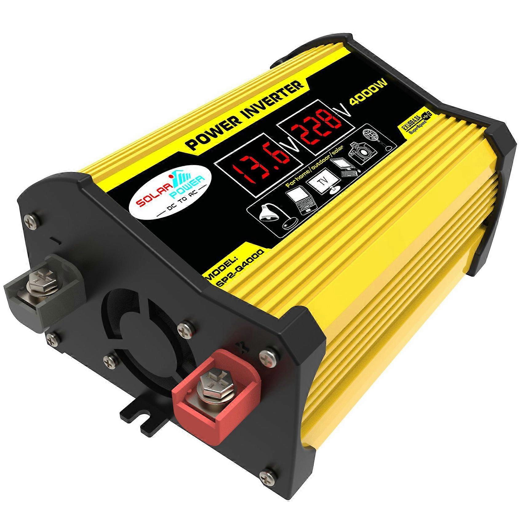 4000W Onduleur de voiture LED Affichage Multifonction 2 USB Convertisseur de puissance Chargeur Adaptateur