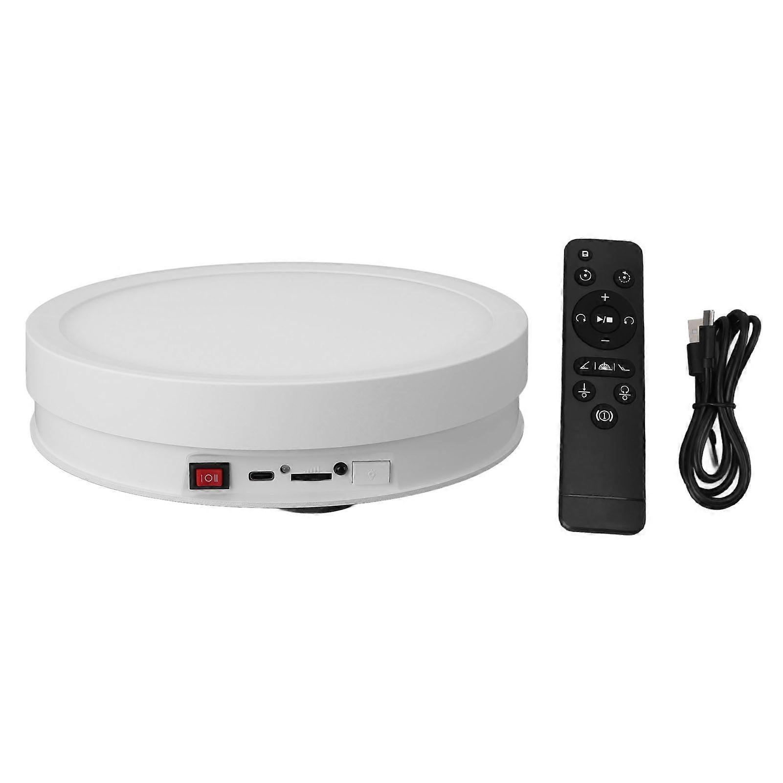 22cm Motorized Rotating Display Stand with LED Light Electronic Turntable Display Stand for Photography Products Shows Jewelry Watch 3D Models