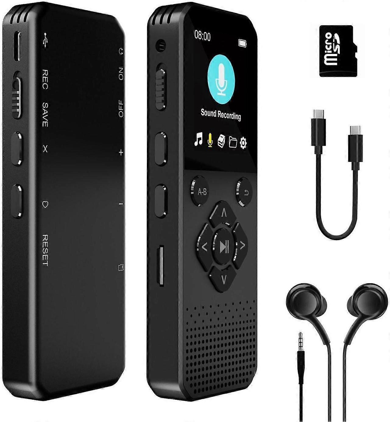 128GB Digital Voice Recorder with Playback Bluetooth Speaker Audio Recorder for Lectures Meetings Interviews Voice Audio Recorder MP3 Player with Blue