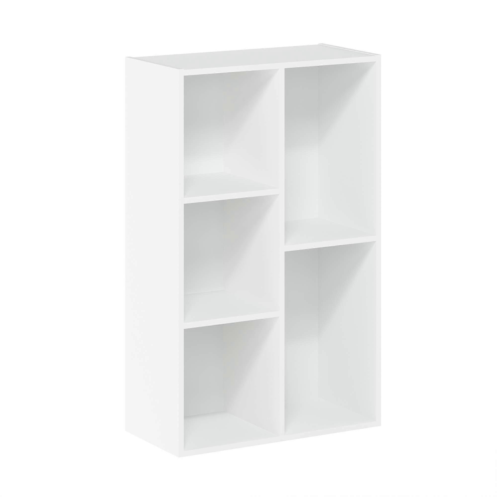 White Bookcase 5-Cube Storage for Home Organization