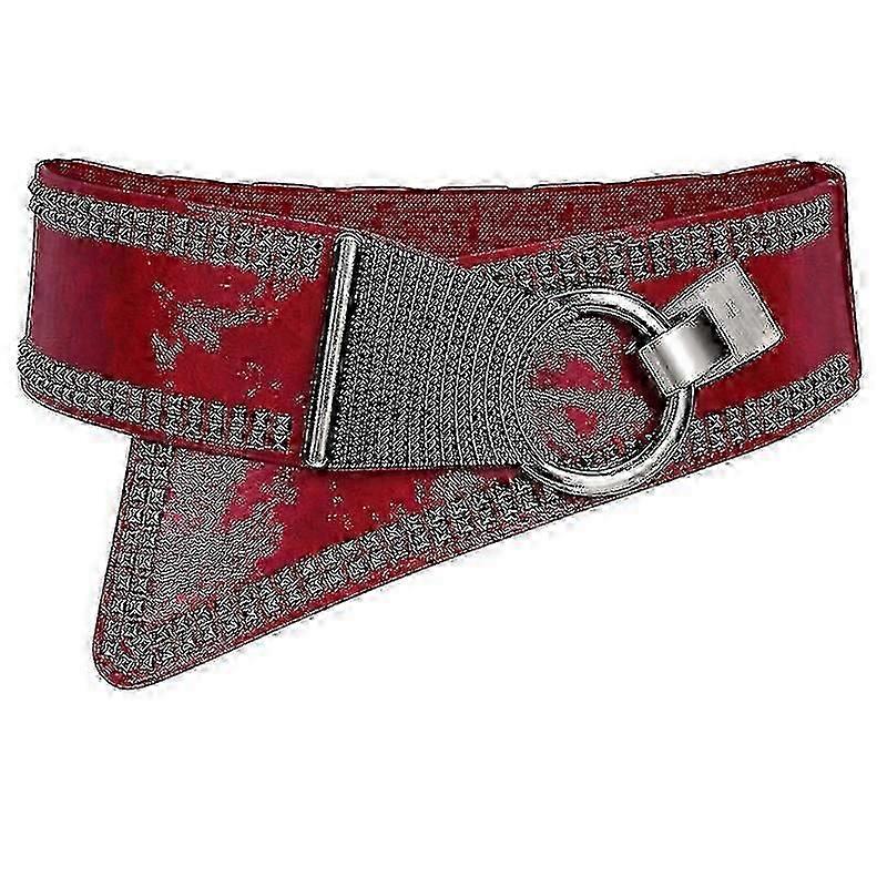 Halloween Belt For Women - Vintage Rivets, Wide Waist Elastic Stretch Belt For Dress