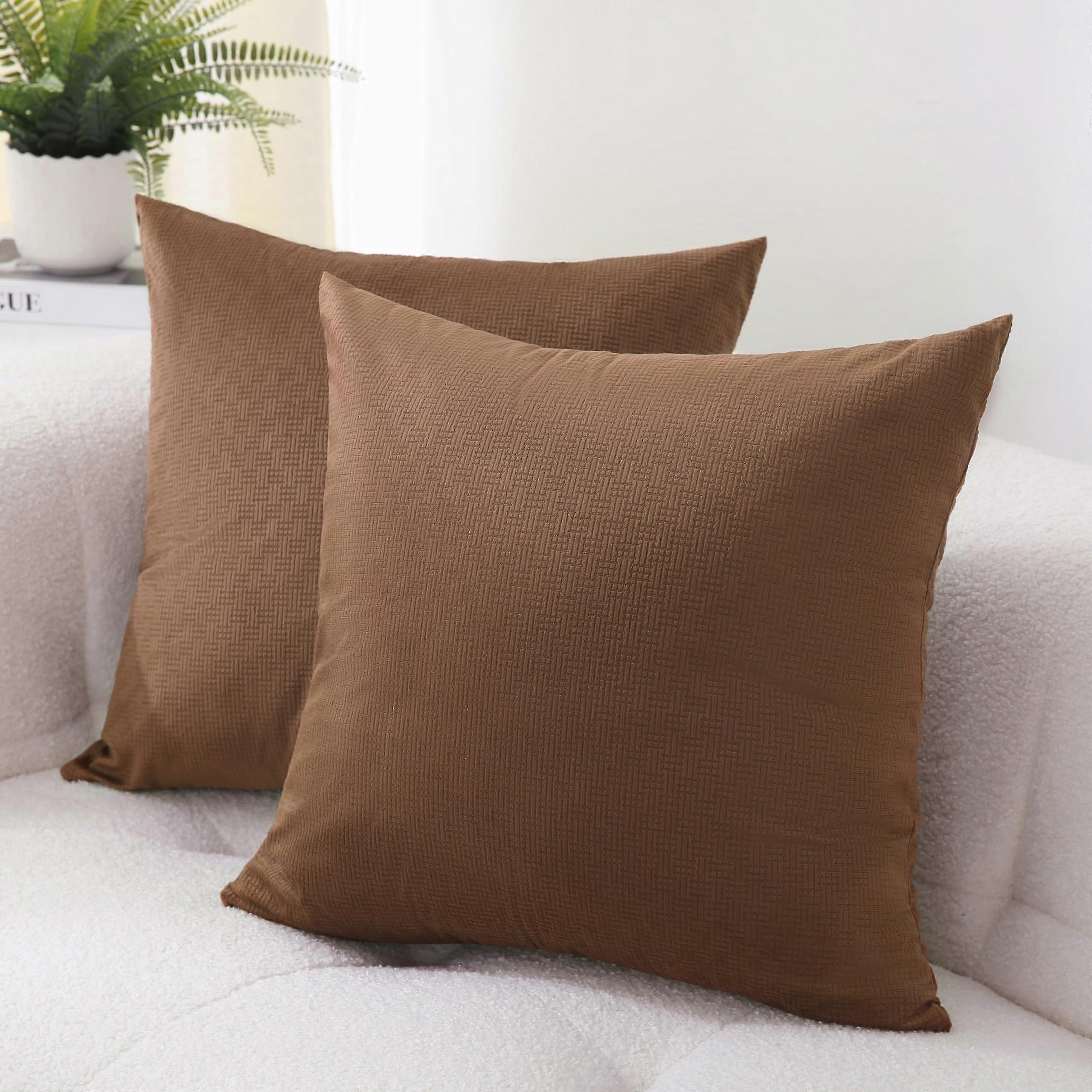 2 Packs Soft Corduroy Throw Pillow Covers for Couch 20 x 20 Inch