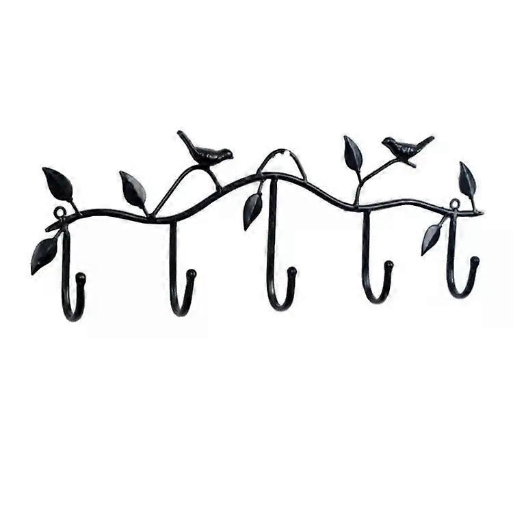 Wrought Iron Clothes Hooks-2 PCS Bird Pattern Decor,