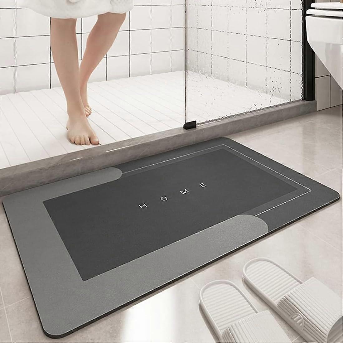 Magic Mat Non Slip Waterproof Quick Dry Bath Mat Rectangle 19.9x31.5 In Dark Gray