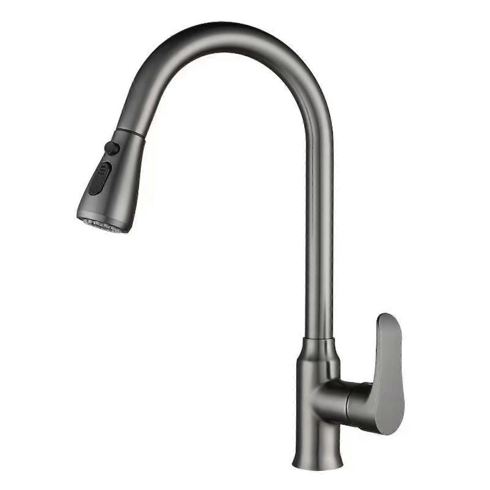 Pull Out Kitchen Faucet Gun Gray,Single Handle Kitchen Sink Faucet with Pull Out Sprayer,with 2 Modes Pull Down Sprayer