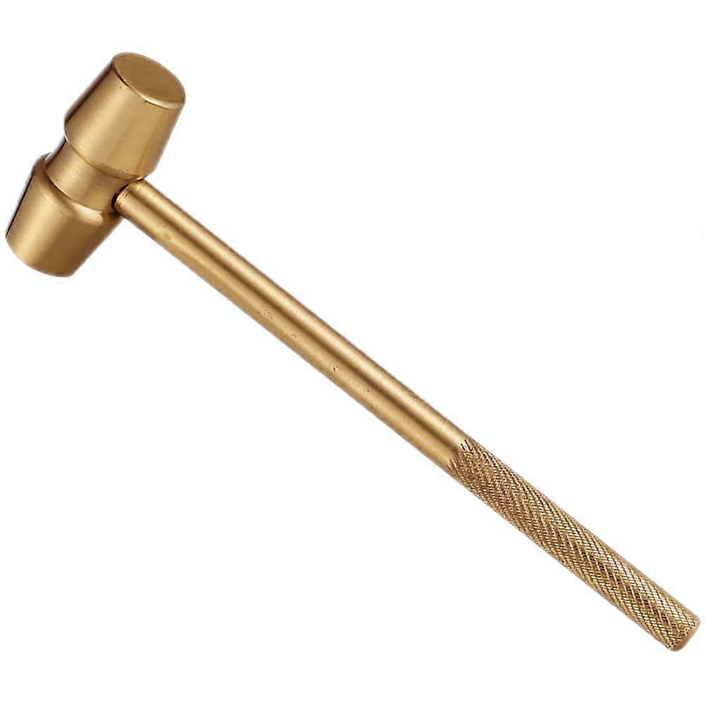 Mini Brass Hammer Decorative Brass Mallet Small Copper Hammer Statue Vintage Hand Mallet Feng Shui Hammer for Desktop Decoration Jewelry Work Hammer