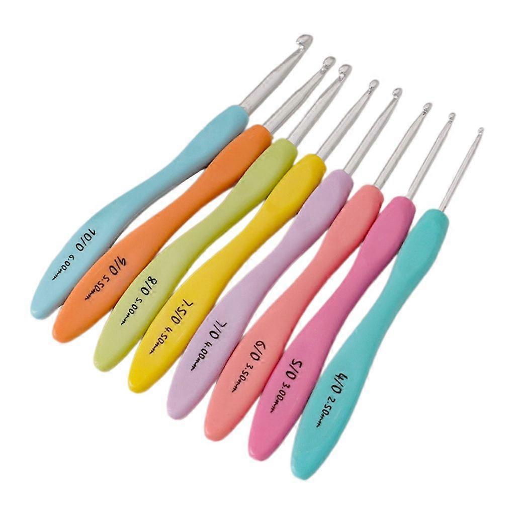 8Pcs/set Crochet Needle Ergonomic Handle Crochet Hook Set, Crochet Needle Set