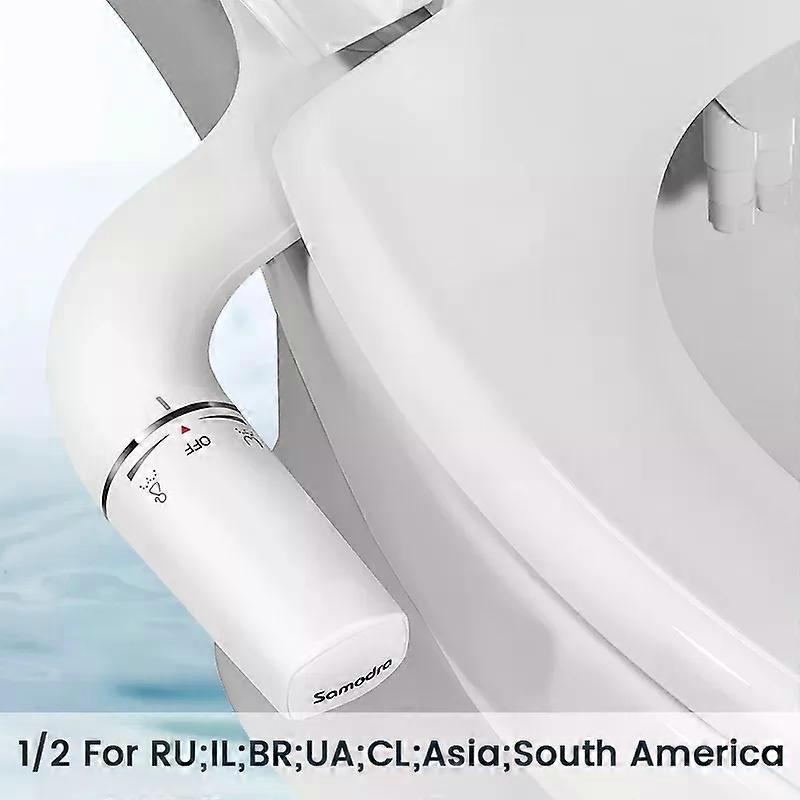 Bidet Attachment Ultra-Slim Toilet Seat Attachment Dual Nozzle Bidet Adjustable Water Pressure Non-Electric Ass Sprayer