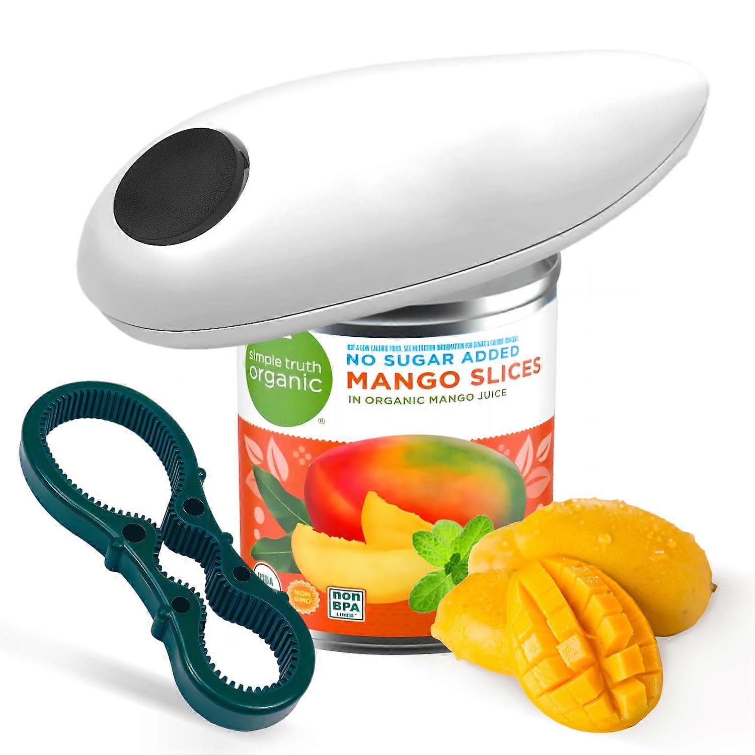 Auto Electric Can Opener Jar Opener with Magnetic, One Touch Battery Operated Fits Most Cans