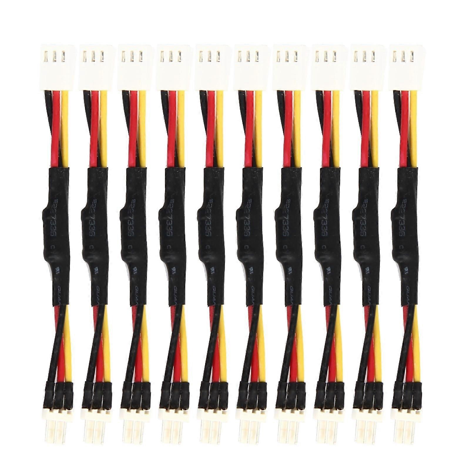 3 Pin Fan Connector Resistor Cable Extension Cord 10pcs Male to Female Compatible with PC Fans for Noise Reduction