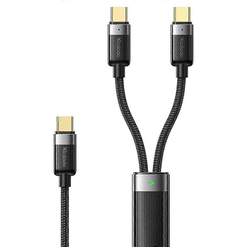 MCDODO CA-738 USB-C to Dual USB-C Smart Cable Self-Winding 100W Fast Charging Data Cable