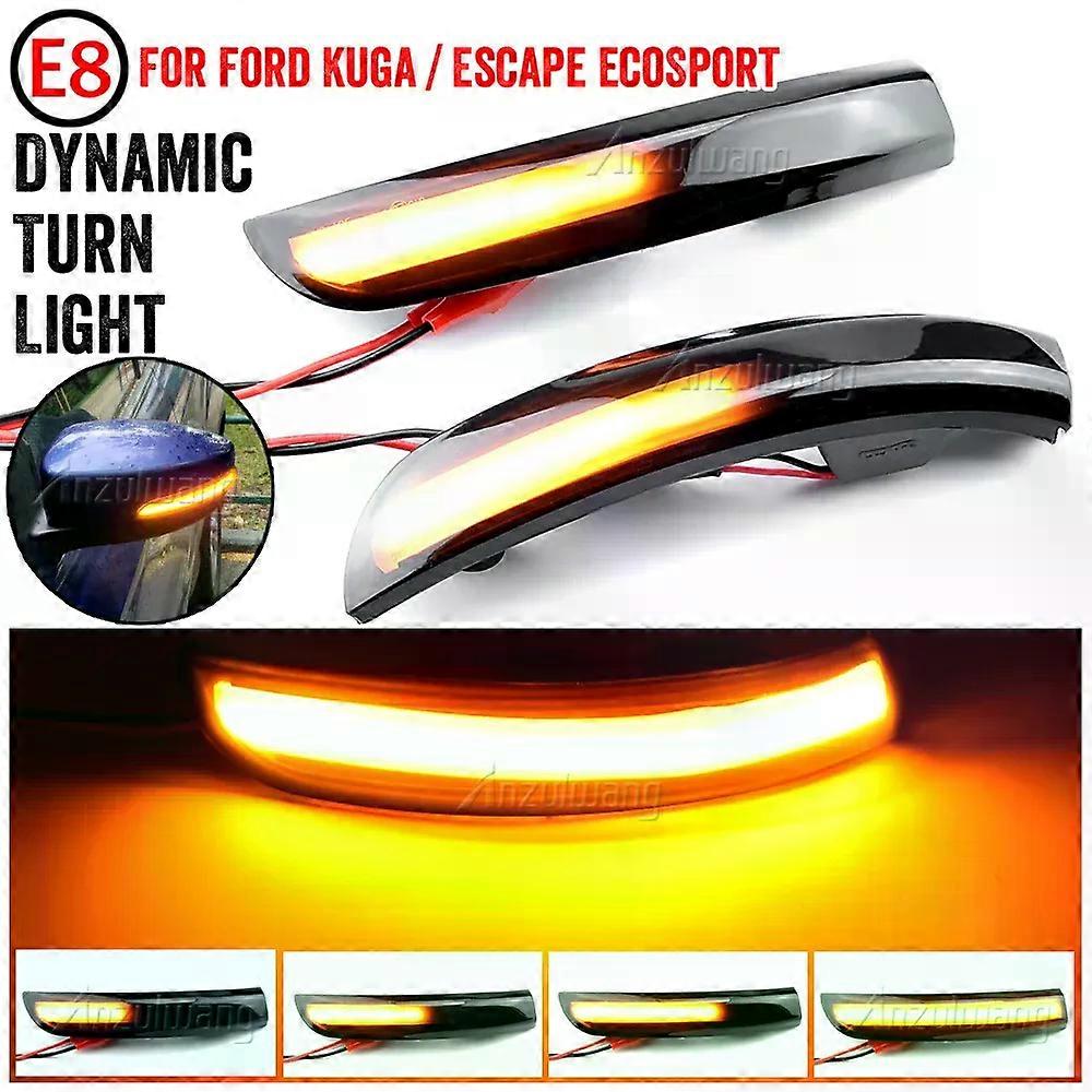 2pcs Dynamic LED Turn Signal Lights Rearview Mirror Indicator Blinker Repeater For Ford Escape Kuga EcoSport 2013-